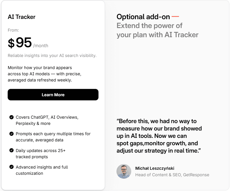 AI tracker tool pricing