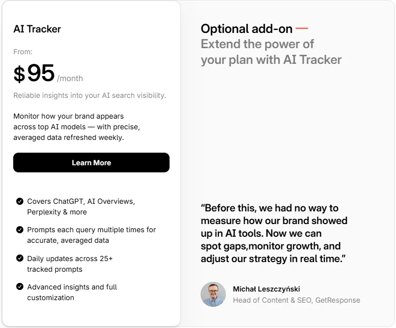 AI tracker tool pricing