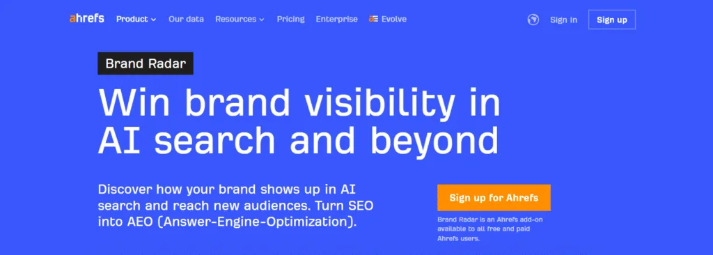 AHrefs AI visibility