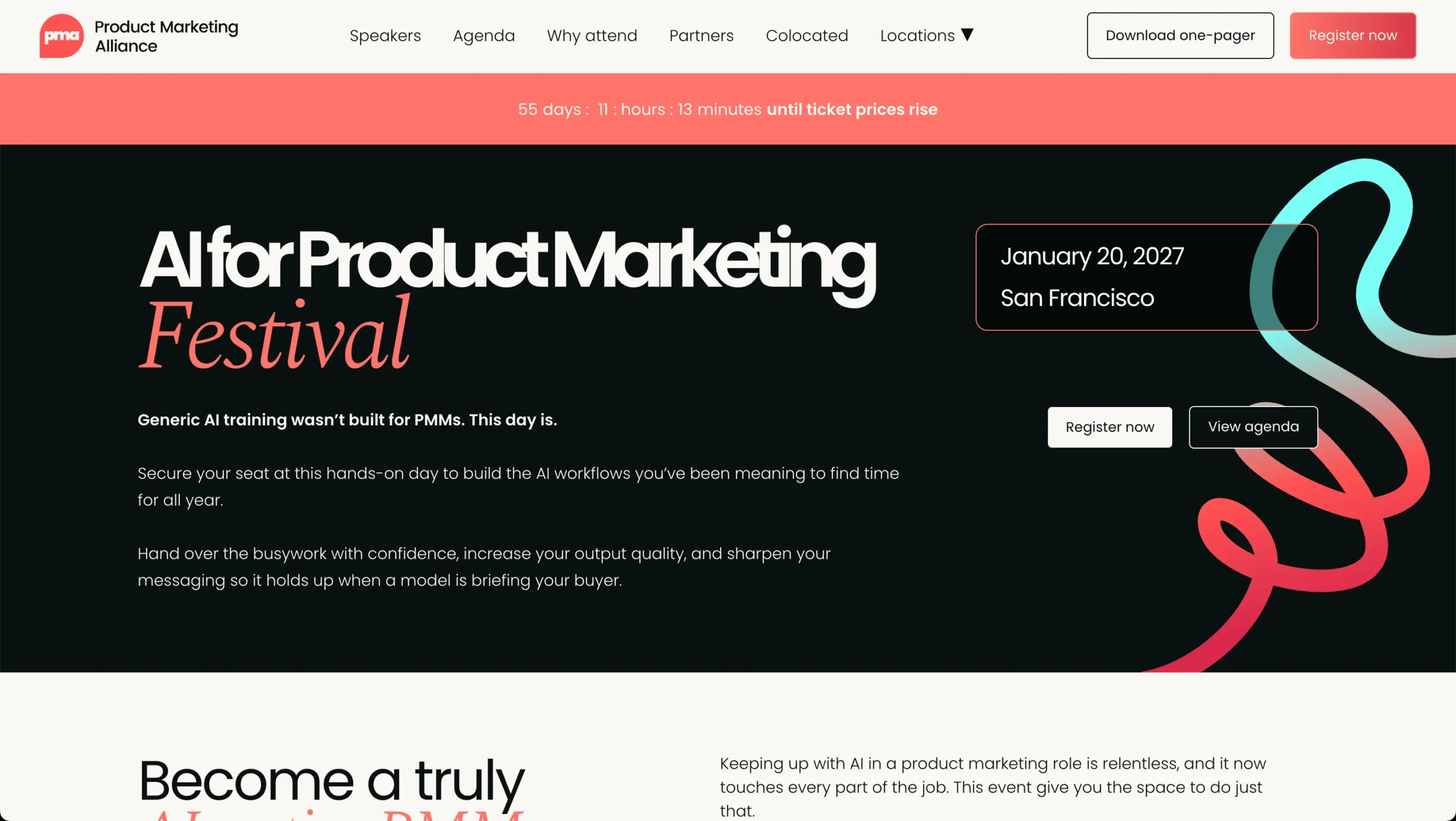 AI for Product Marketing Festival conference website