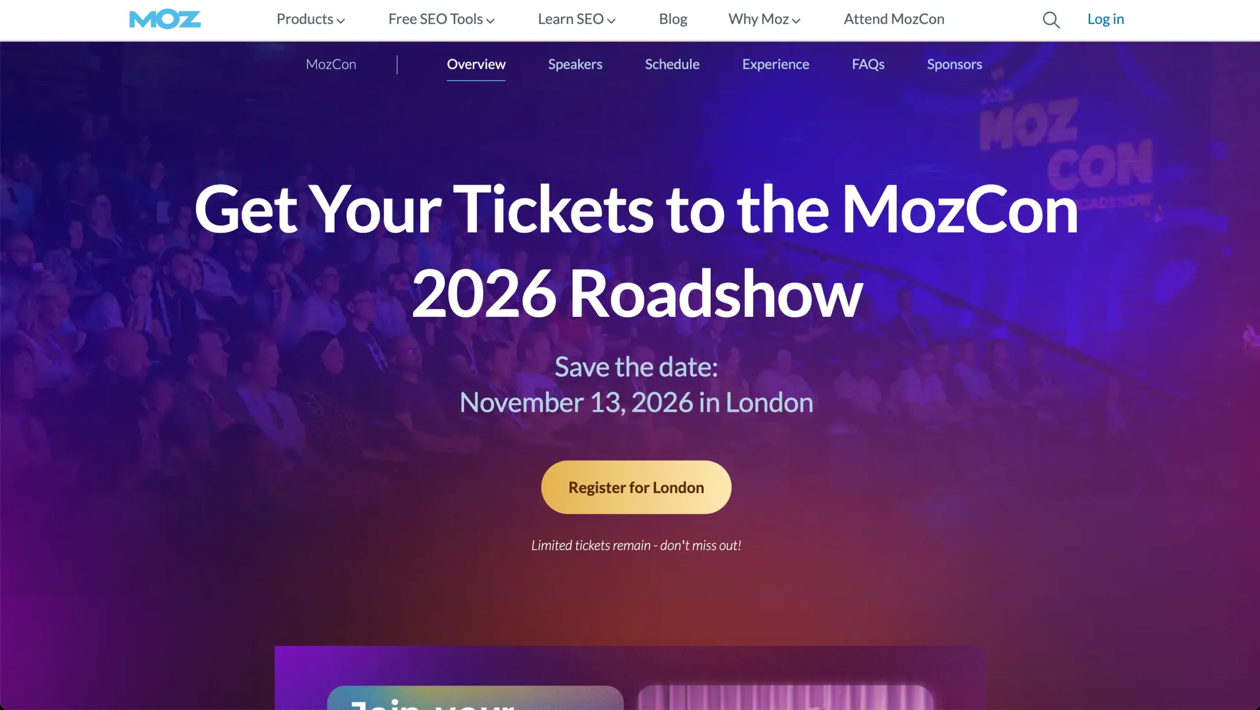 MozCon London conference website