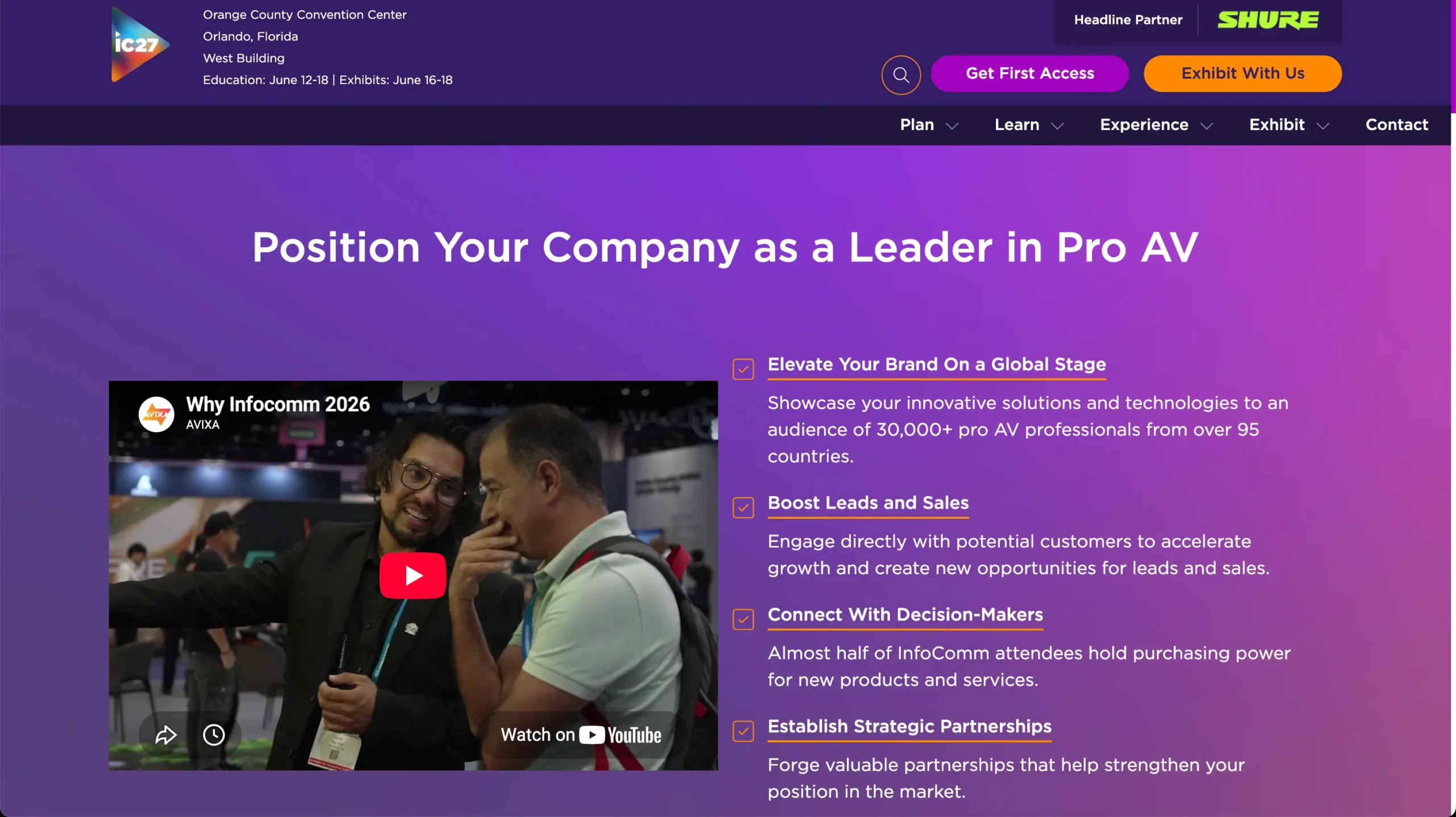 InfoComm conference website