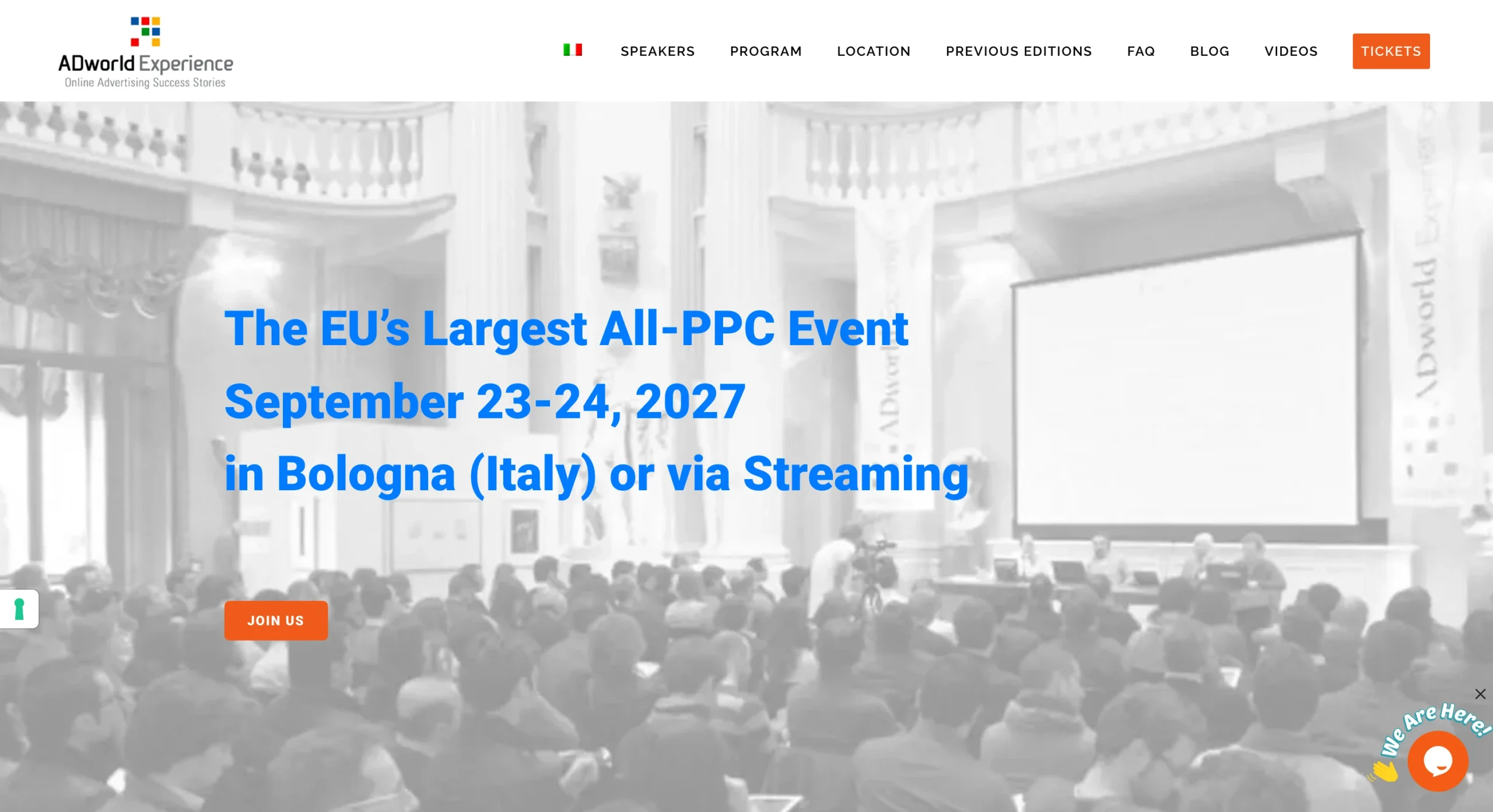 ADWorld Experience conference website