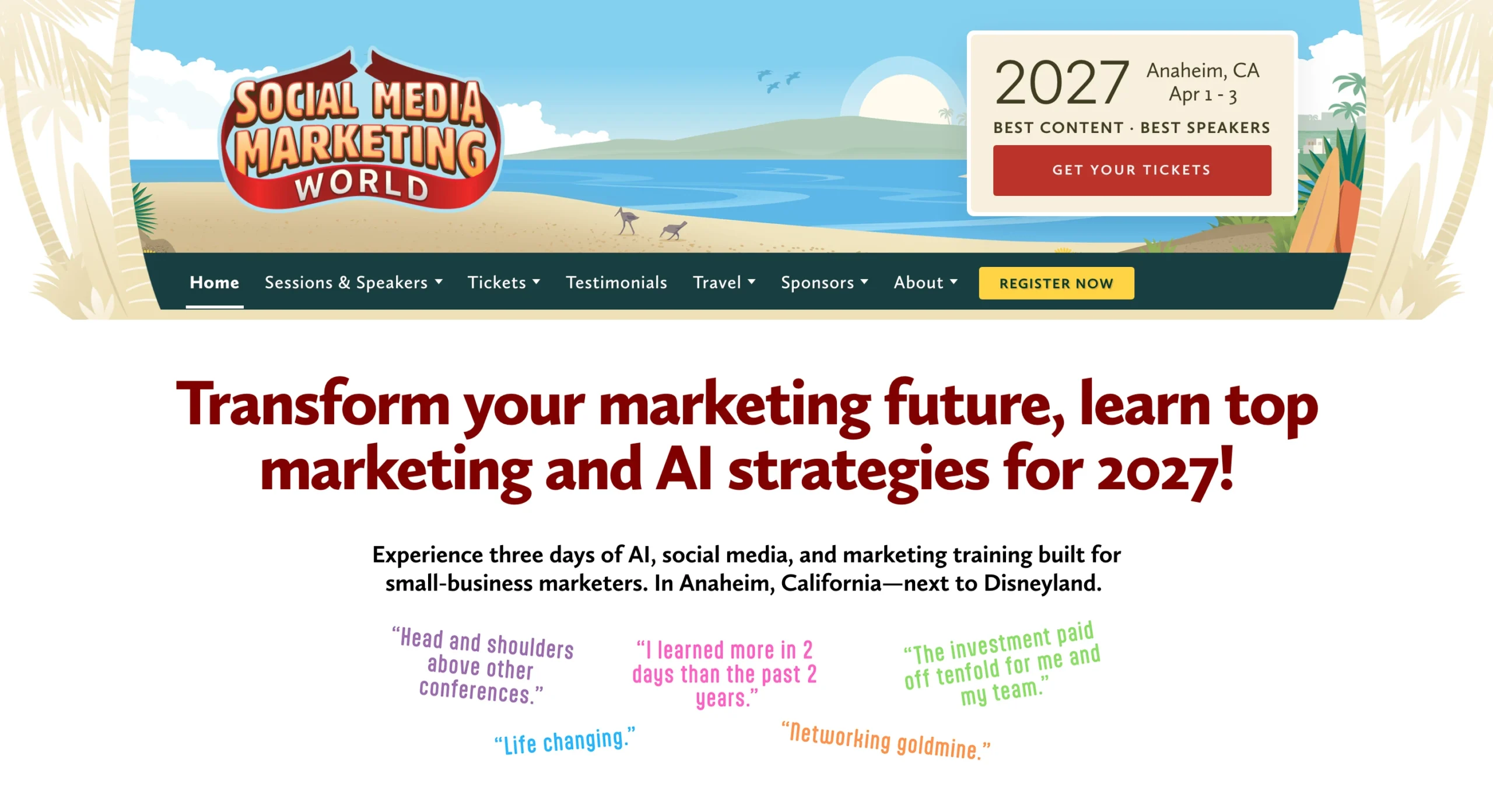 Social Media Marketing World conference website