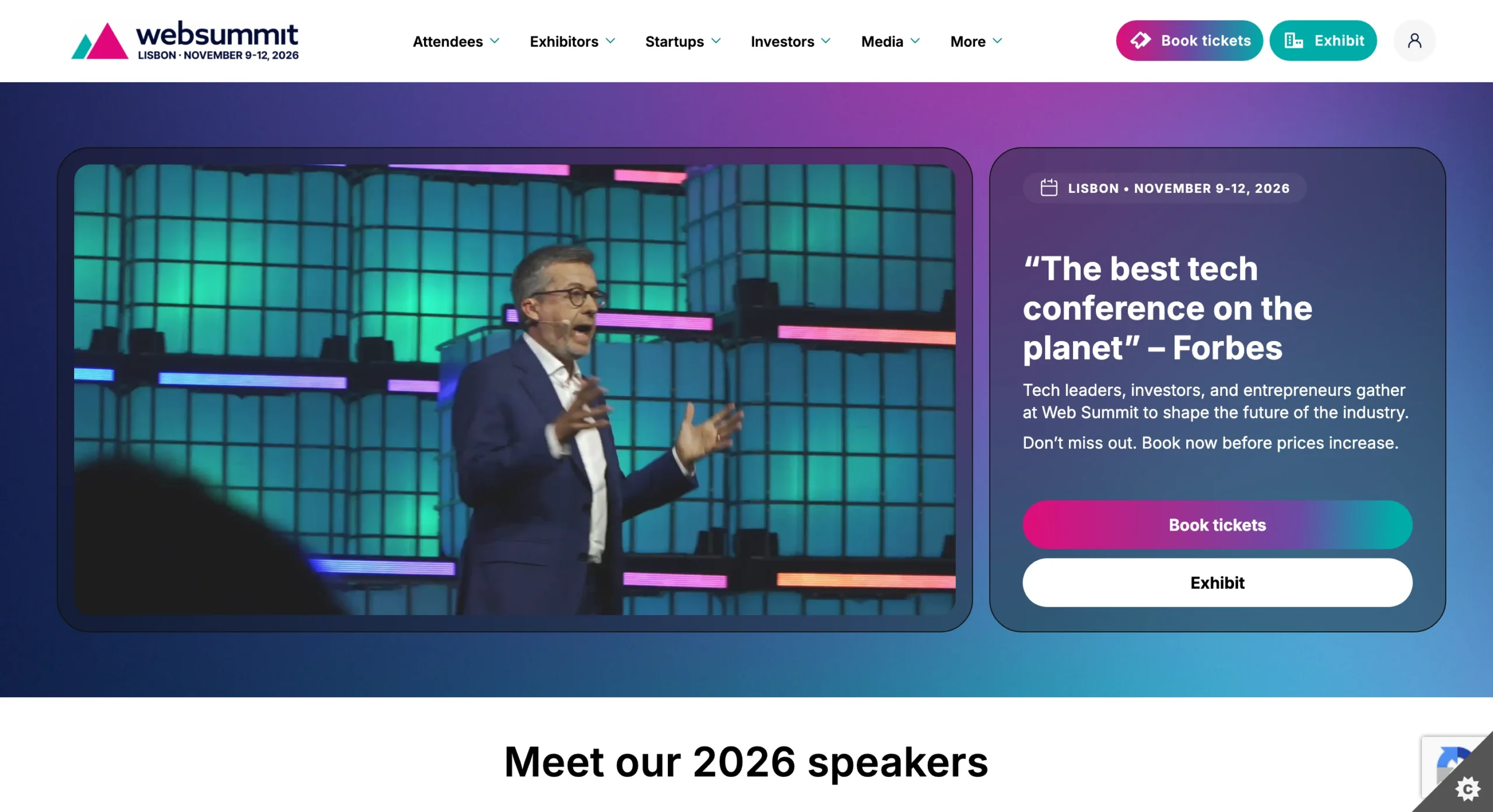 Web Summit conference website