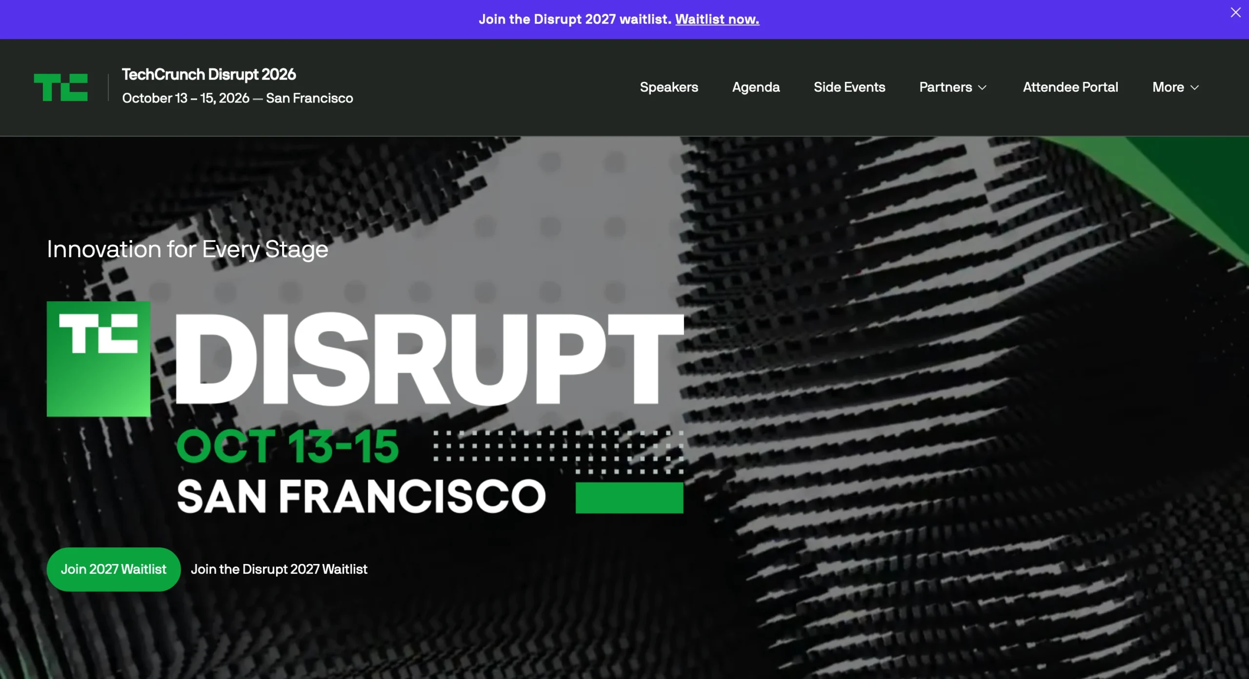 TechCrunch Disrupt conference website