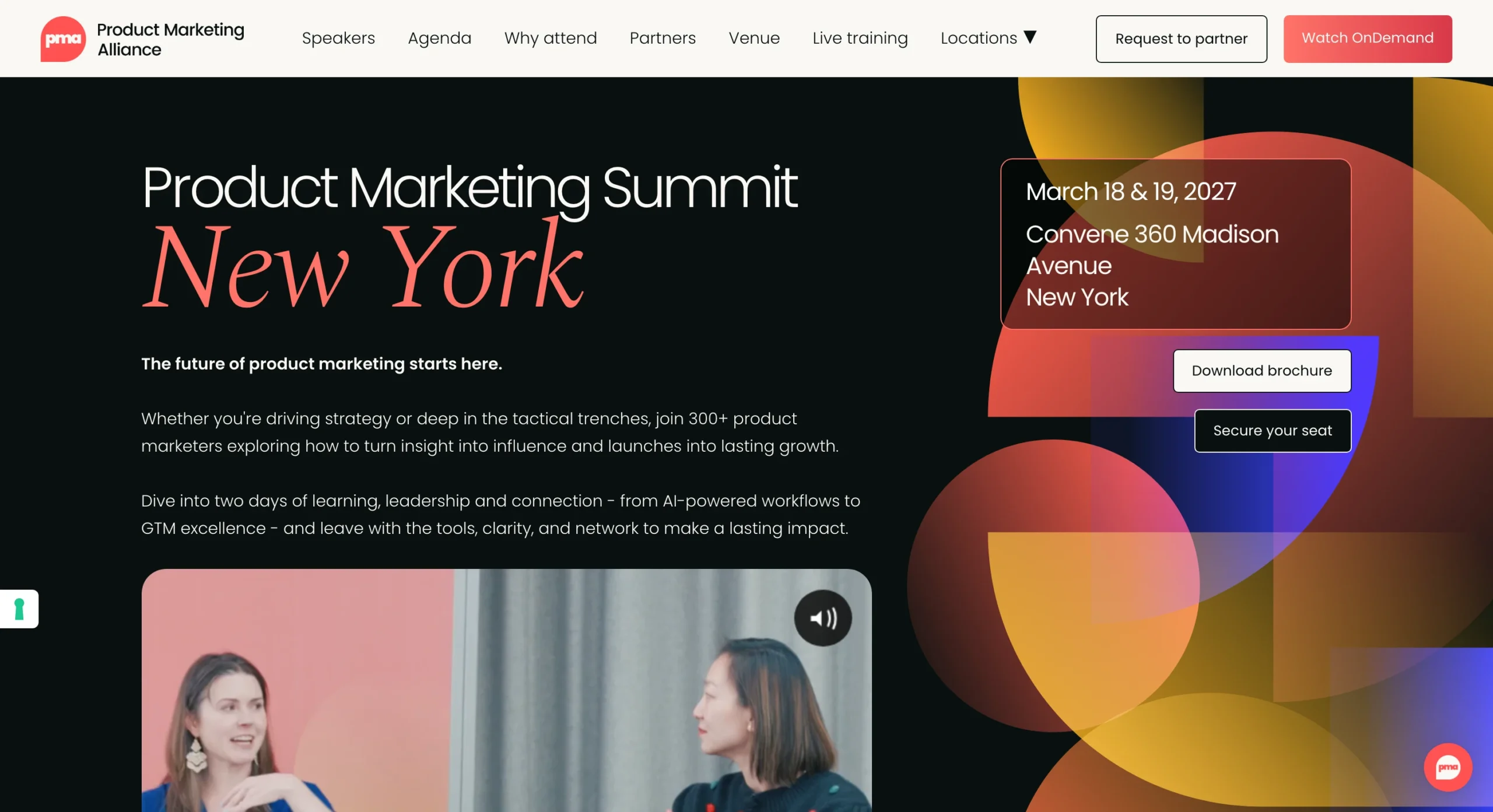 Product Marketing Summit conference website