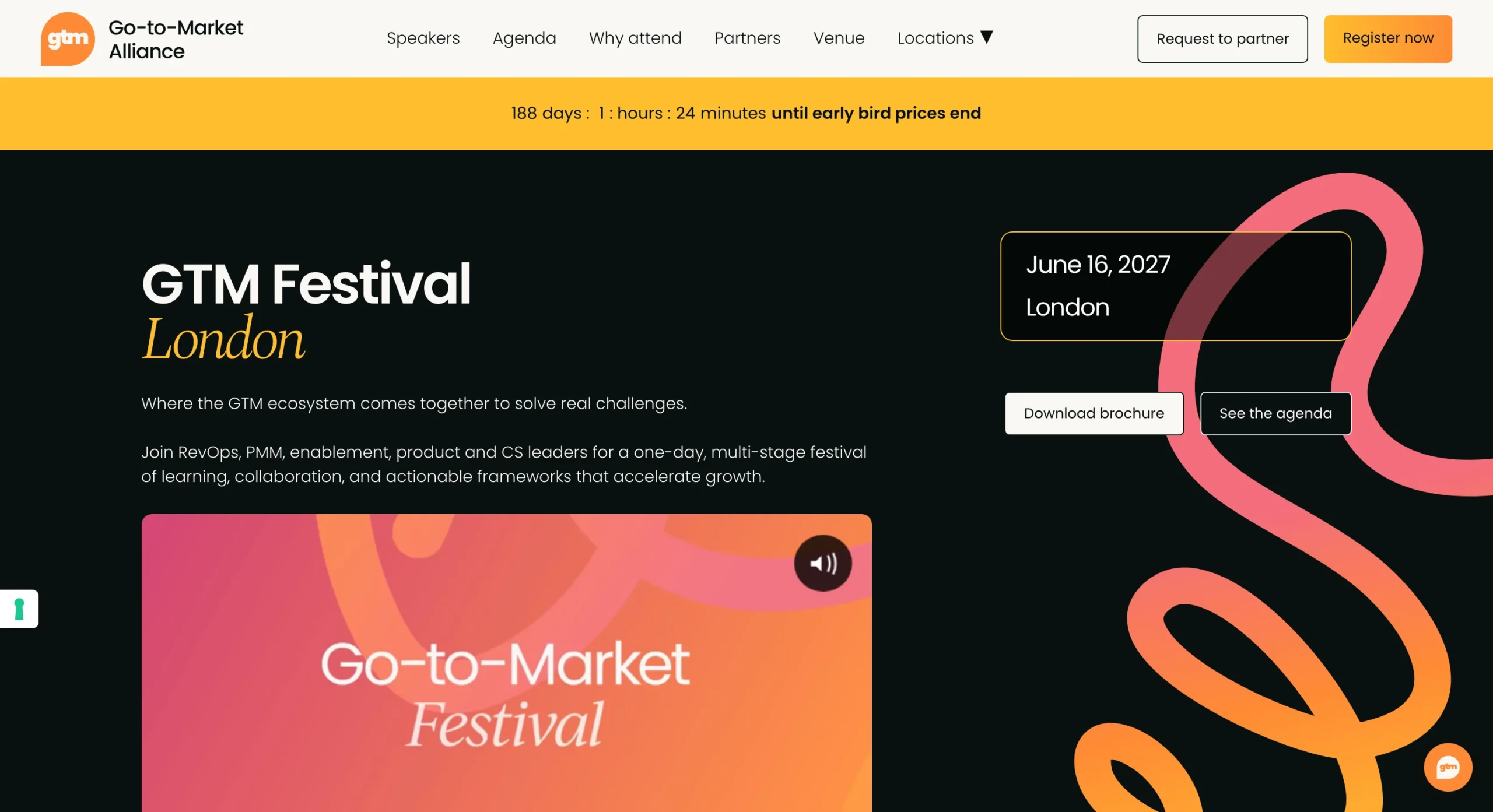 Go-to-Market Festival London conference website