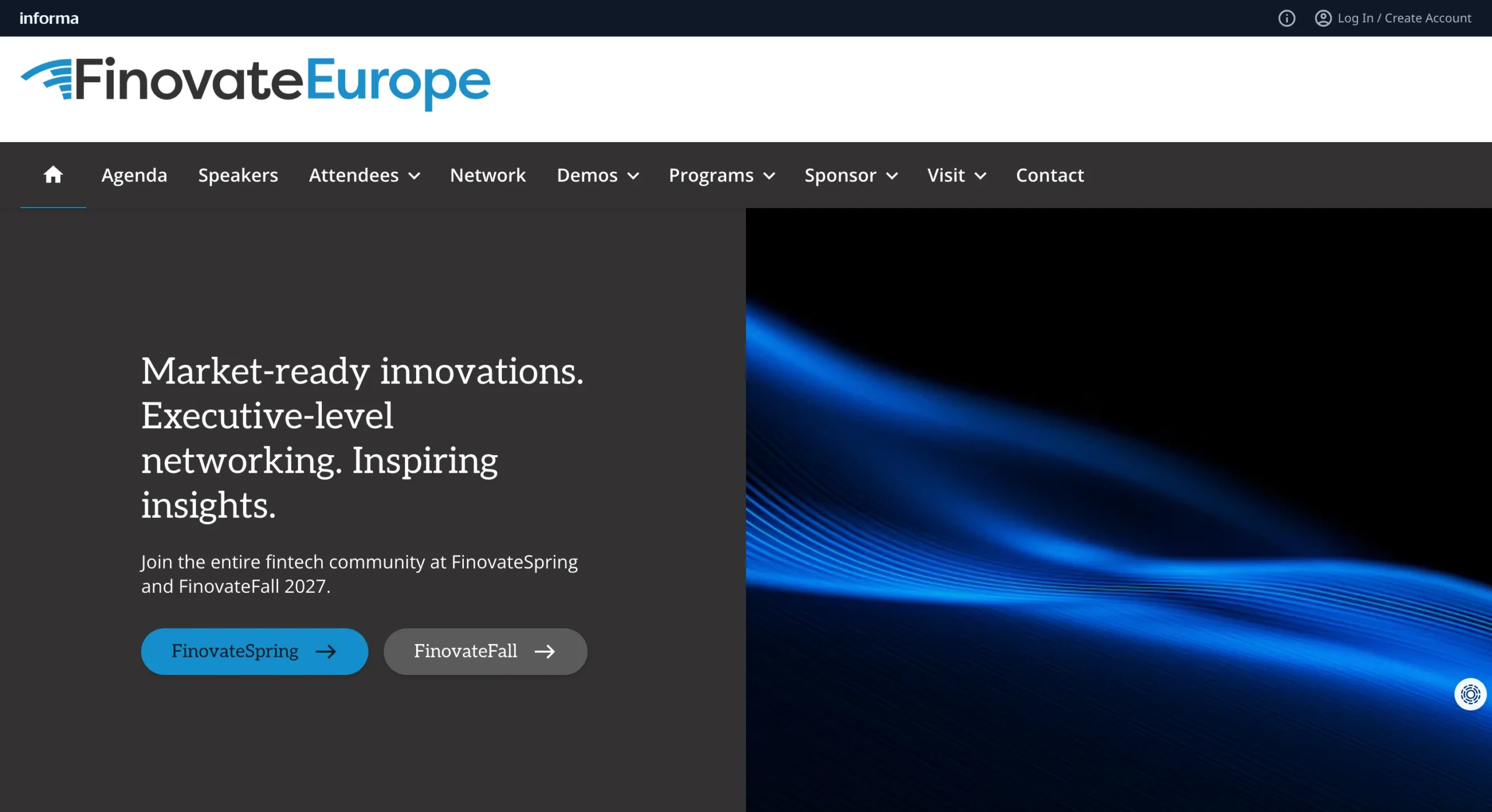Finovate Europe conference website