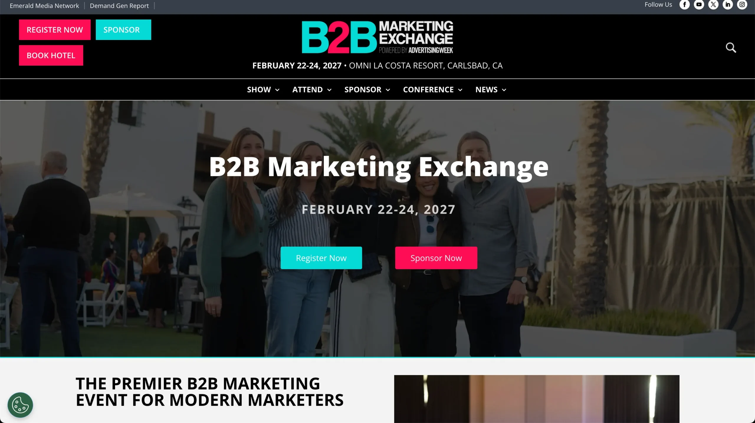 B2B Marketing Exchange West conference website